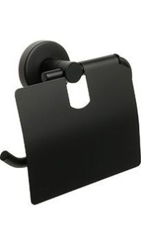 Держатель для туалетной бумаги FIXSEN Comfort Black FX-86010 с крышкой